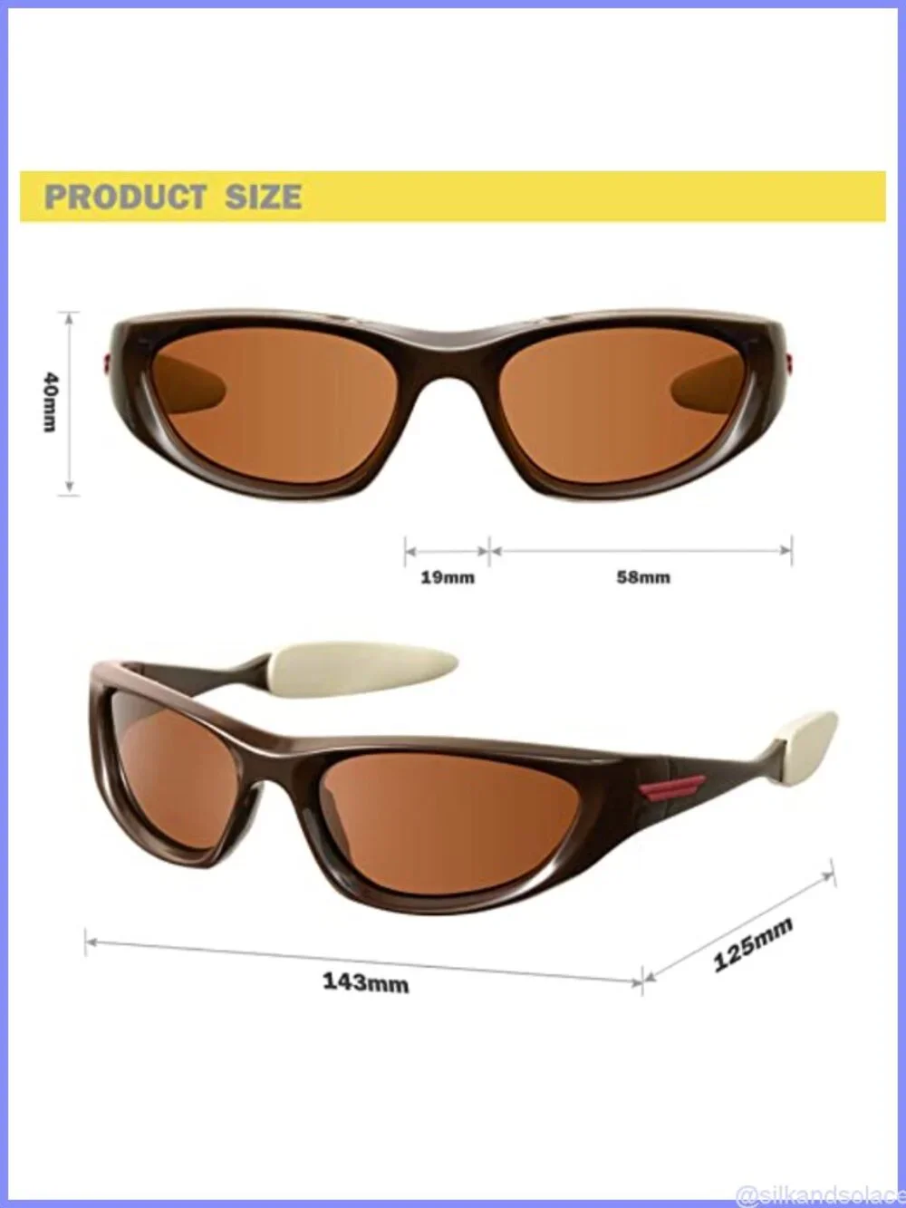 Y2K Wrap Around Sunglasses UV400 Retro Oval Full Frame